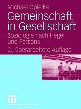 portada Gemeinschaft in Gesellschaft: Soziologie Nach Hegel und Parsons (en Alemán)