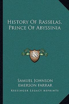 portada history of rasselas, prince of abyssinia (in English)