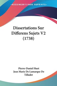 portada Dissertations Sur Differens Sujets V2 (1738) (in French)