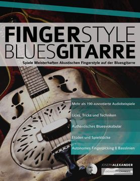 portada Fingerstyle Bluesgitarre: Solos und Fingerpicking für Akustische Bluesgitarre (Blues Gitarre Spielen) (en Alemán)