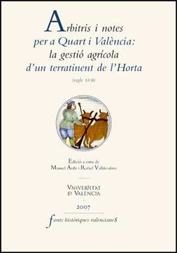 portada Arbitris i notes per a Quart i Valencia: la gestio (in Spanish)