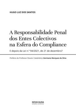 portada A Responsabilidade Penal dos Entes Colectivos na Esfera do Compliance e Depois da lei N. º94/2021, de 21 de Dezembro?