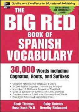 portada The big red Book of Spanish Vocabulary: 30,000 Words Through Cognates, Roots, and Suffixes (Big Book of Verbs Series) (en Inglés)
