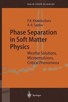 portada phase separation in soft matter physics: micellar solutions, microemulsions, critical phenomena