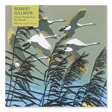 portada Adult Jigsaw Puzzle Robert Gillmor: Swans Flying Over the Reeds (500 Pieces): 500-Piece Jigsaw Puzzles (en Inglés)