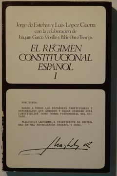 portada Regimen Constitucional Español el Tomo 1