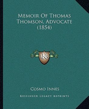 portada memoir of thomas thomson, advocate (1854)
