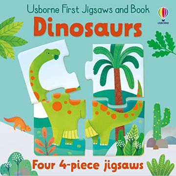 portada Usborne First Jigsaws and Book: Dinosaurs (en Inglés)