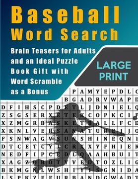 portada Baseball Word Search: Brain Teasers for Adults and Ideal Puzzle Book Gift With Word Scramble as a Bonus (in English)
