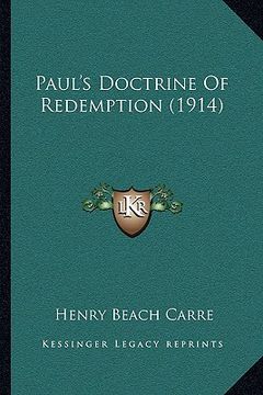 portada paul's doctrine of redemption (1914) (in English)