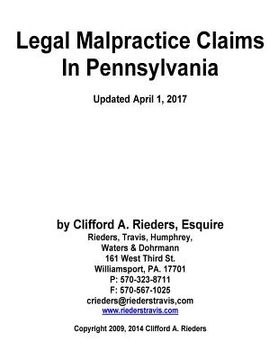 portada Legal Malpractice Claims In Pennsylvania (en Inglés)