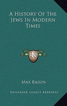 portada a history of the jews in modern times (en Inglés)