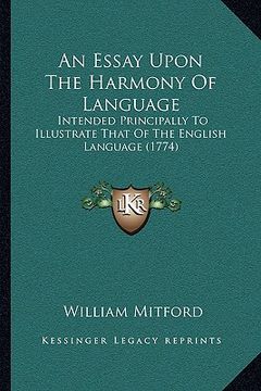 portada an essay upon the harmony of language: intended principally to illustrate that of the english language (1774) (en Inglés)