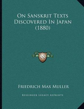 portada on sanskrit texts discovered in japan (1880) (en Inglés)
