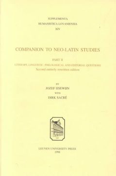 portada Companion to Neo-Latin Studies (en Inglés)