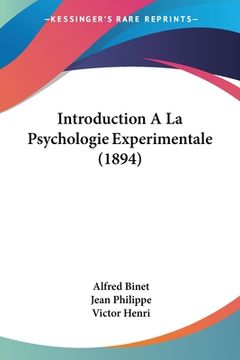 portada Introduction A La Psychologie Experimentale (1894) (in French)