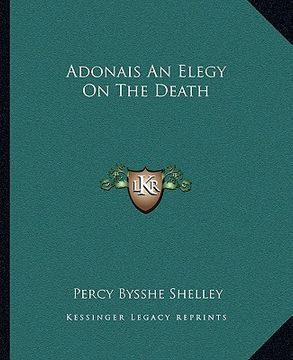 portada adonais an elegy on the death (in English)