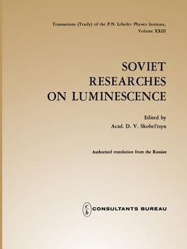 portada Soviet Researches on Luminescence (en Inglés)