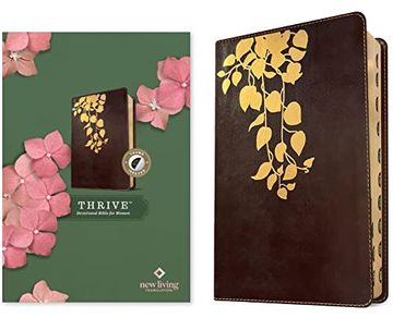 portada Nlt Thrive Devotional Bible for Women (Leatherlike, Cascade Deep Brown, Indexed) (en Inglés)