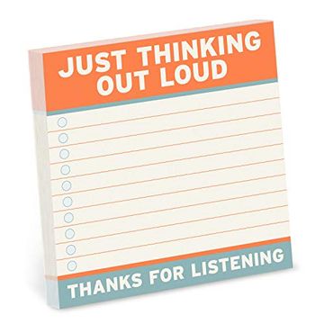 portada 1-Count Knock Knock Thinking out Loud Large Sticky Notes (4 x 4-Inches) (en Inglés)