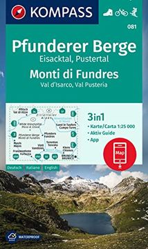 portada Kompass Wanderkarte 081 Pfunderer Berge/Monti di Fundres 1: 25. 000 (en Alemán)