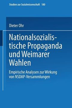 portada Nationalsozialistische Propaganda Und Weimarer Wahlen (en Alemán)