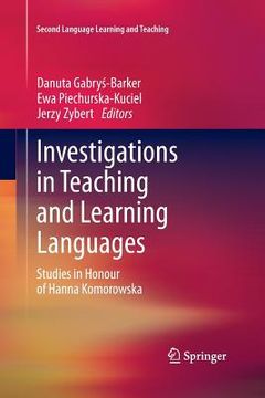 portada Investigations in Teaching and Learning Languages: Studies in Honour of Hanna Komorowska