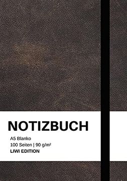 portada Notizbuch a5 Blanko - 100 Seiten 90G/M - Soft Cover Schwarz - fsc Papier: Notebook a5 Blanko