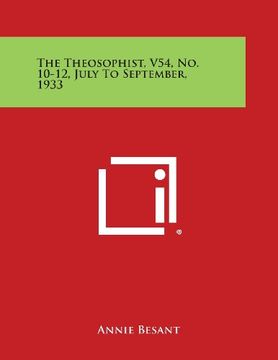 portada The Theosophist, V54, No. 10-12, July to September, 1933