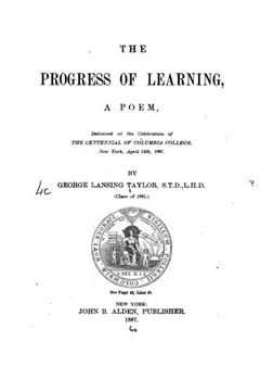 portada The progress of learning, a poem