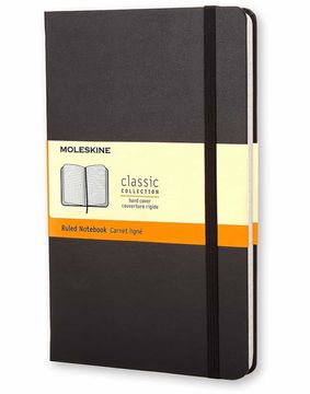 portada Moleskine Cuaderno Clásico con Hojas Rayadas, Tapa Dura y Cierre Elástico, Color Negro, Tamaño Pequeño 9 x 14 cm, 192 Hojas
