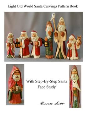 portada Eight Old World Santa Carvings Pattern Book (en Inglés)