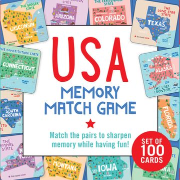 portada USA Memory Match Game (Set of 100 Cards) (in English)