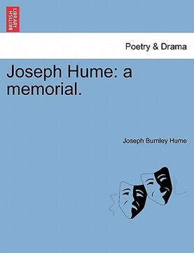 portada joseph hume: a memorial. (en Inglés)