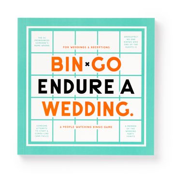 portada Brass Monkey Bin-Go Endure a Wedding – Game Book With Perforated People-Watching Bingo Cards for Wedding Ceremonies and Receptions