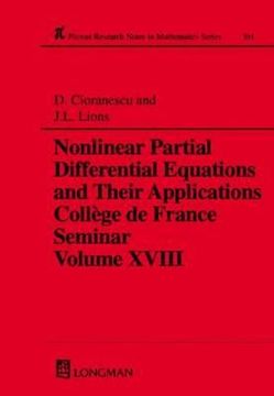 portada Nonlinear Partial Differential Equations and Their Applications: Collge de France Seminar Volume XVIII (en Inglés)