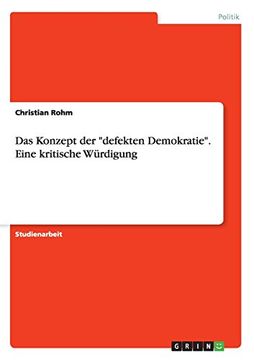 portada Das Konzept der "defekten Demokratie". Eine kritische Würdigung (German Edition)