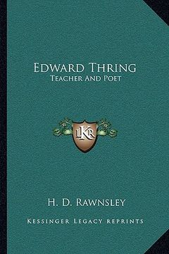 portada edward thring: teacher and poet (en Inglés)