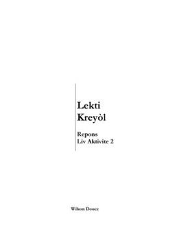 portada Lekti Kreyòl Repons Liv Aktivite 2: Repons Liv Aktivite 2 (en Creole)