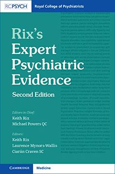 portada Rix'S Expert Psychiatric Evidence (en Inglés)
