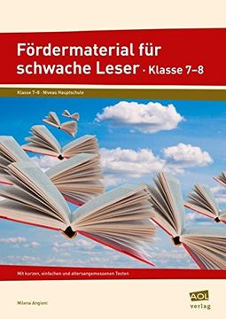 portada Fördermaterial für Schwache Leser - Klasse 7-8: Mit Kurzen, Einfachen und Altersangemessenen Texten (en Alemán)