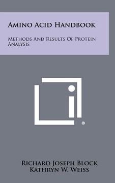 portada amino acid handbook: methods and results of protein analysis (in English)