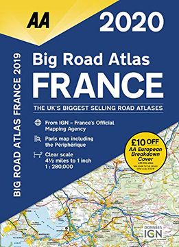 portada Aa big Road Atlas France 2020 (en Inglés)