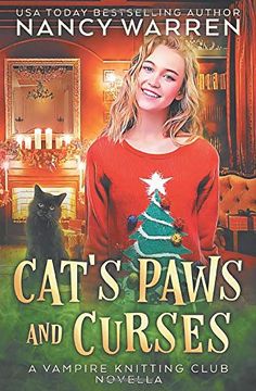portada Cat's Paws and Curses: A Paranormal Cozy Mystery Holiday Whodunnit (Vampire Knitting Club) 