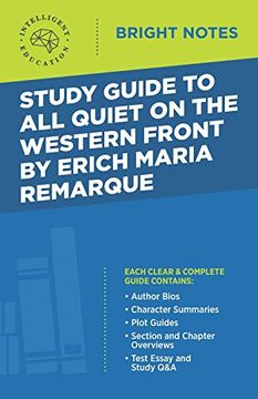 portada Study Guide to all Quiet on the Western Front by Erich Maria Remarque (Bright Notes) (en Inglés)