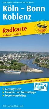 portada Kã ln - Bonn - Koblenz: Radkarte mit Ausflugszielen, Einkehr- & Freizeittipps, Wetterfest, Reissfest, Abwischbar, Gps-Genau. 1: 100000 (en Alemán)