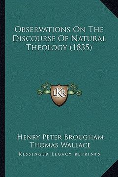 portada observations on the discourse of natural theology (1835) (en Inglés)