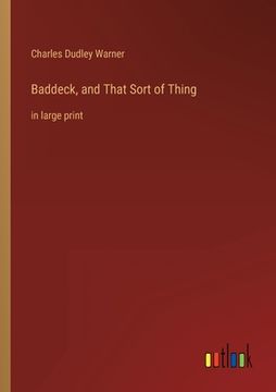 portada Baddeck, and That Sort of Thing: in large print (en Inglés)