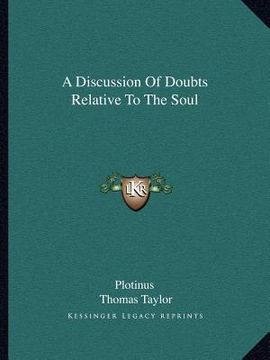 portada a discussion of doubts relative to the soul (in English)