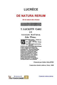 portada De natura rerum: De la nature des choses (en Francés)